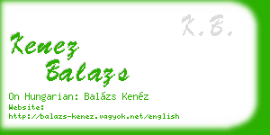kenez balazs business card